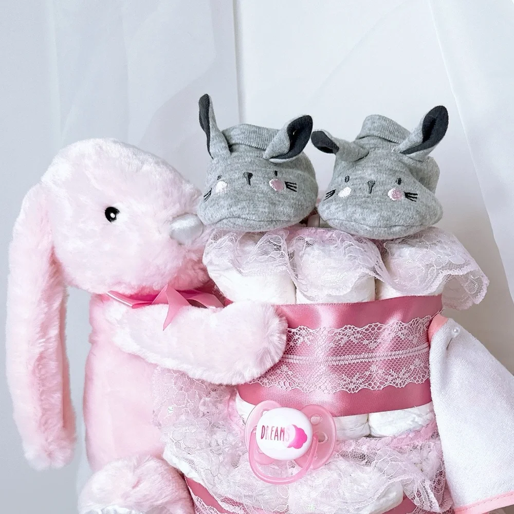 Bunny Diaper Cake, Easter Baby Shower Gift